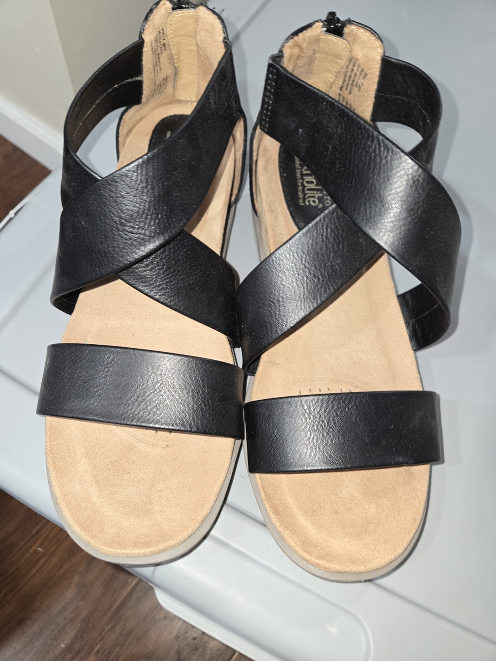croft & barrow Black Crisscross Strap Women’s Sandals
